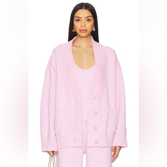 SER.O.YA Carley Cardigan Ballet Pink knit sweater top oversized Revolve NWT M - Picture 2 of 11